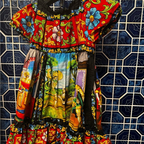 DOLCE & GABBANA Multicolor Masterpiece Dress with bloomers size 18-24 month. - Picture 14 of 16
